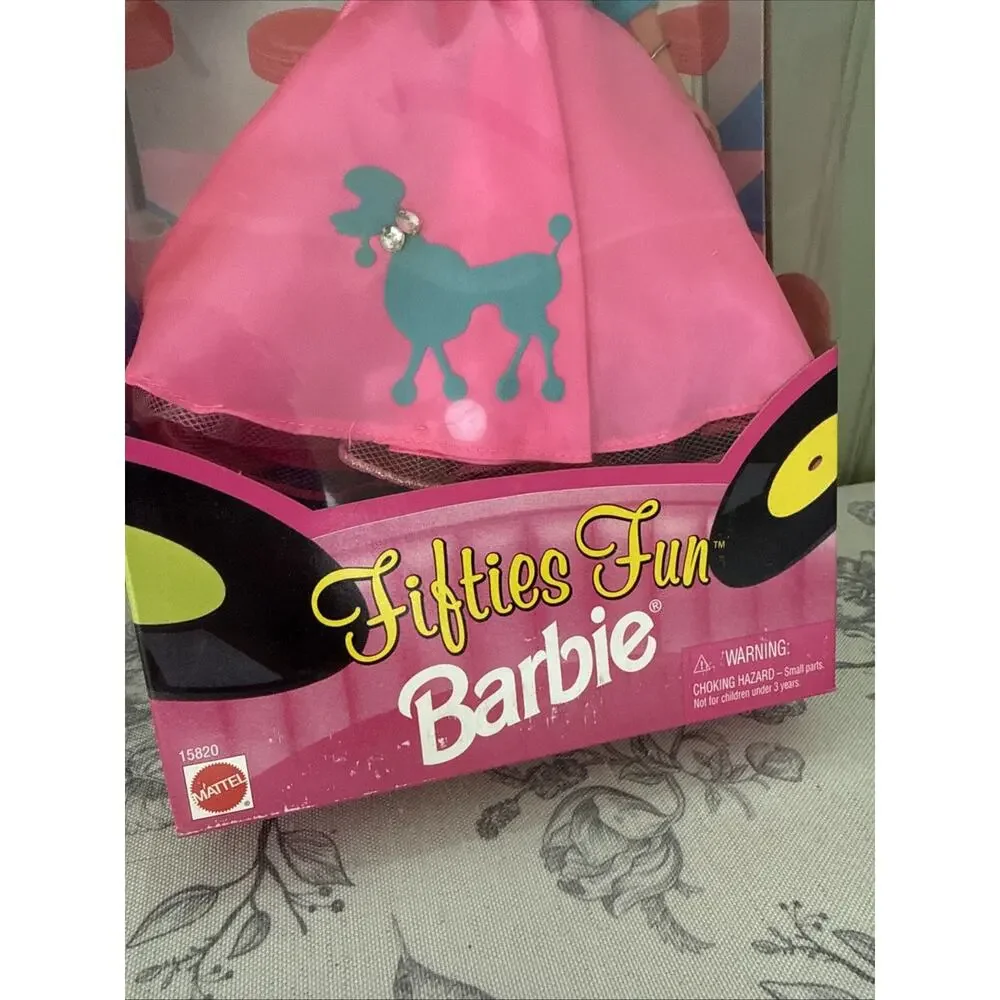 Vtg 1996 Fifties Fun Barbie Doll #15820 Pink 1950's Poodle Skirt NRFB